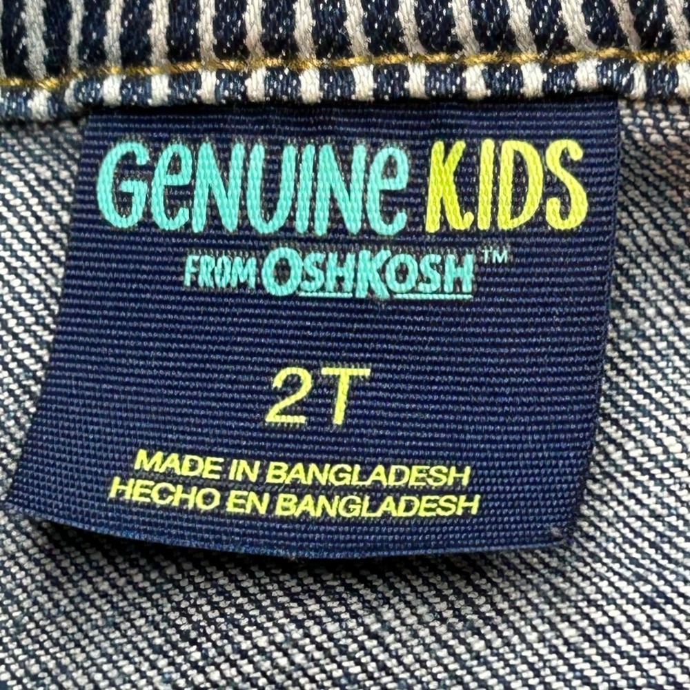 Genuine Kids from OshKosh Blue Denim Trucker Jacket Kids 2T Stretch snap closure - Picture 4 of 10